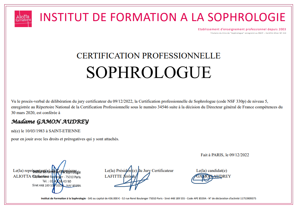 Photo numéro 4 de la galerie de Audrey Gamon : Sophrologue à Aveizieux. Prendre RDV
