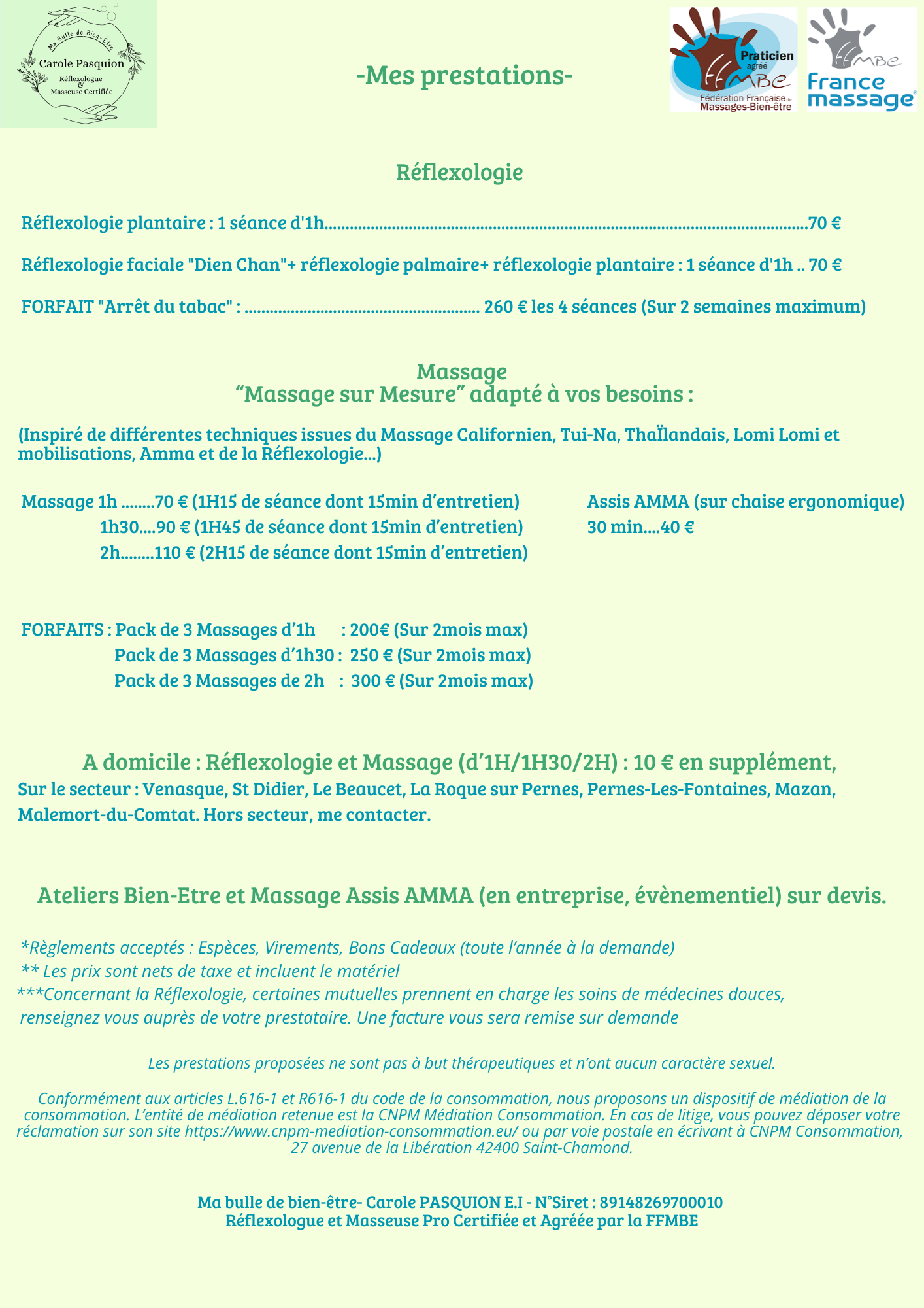 Photo numéro 12 de la galerie de Carole Pasquion : Réflexologue à Venasque. Prendre RDV