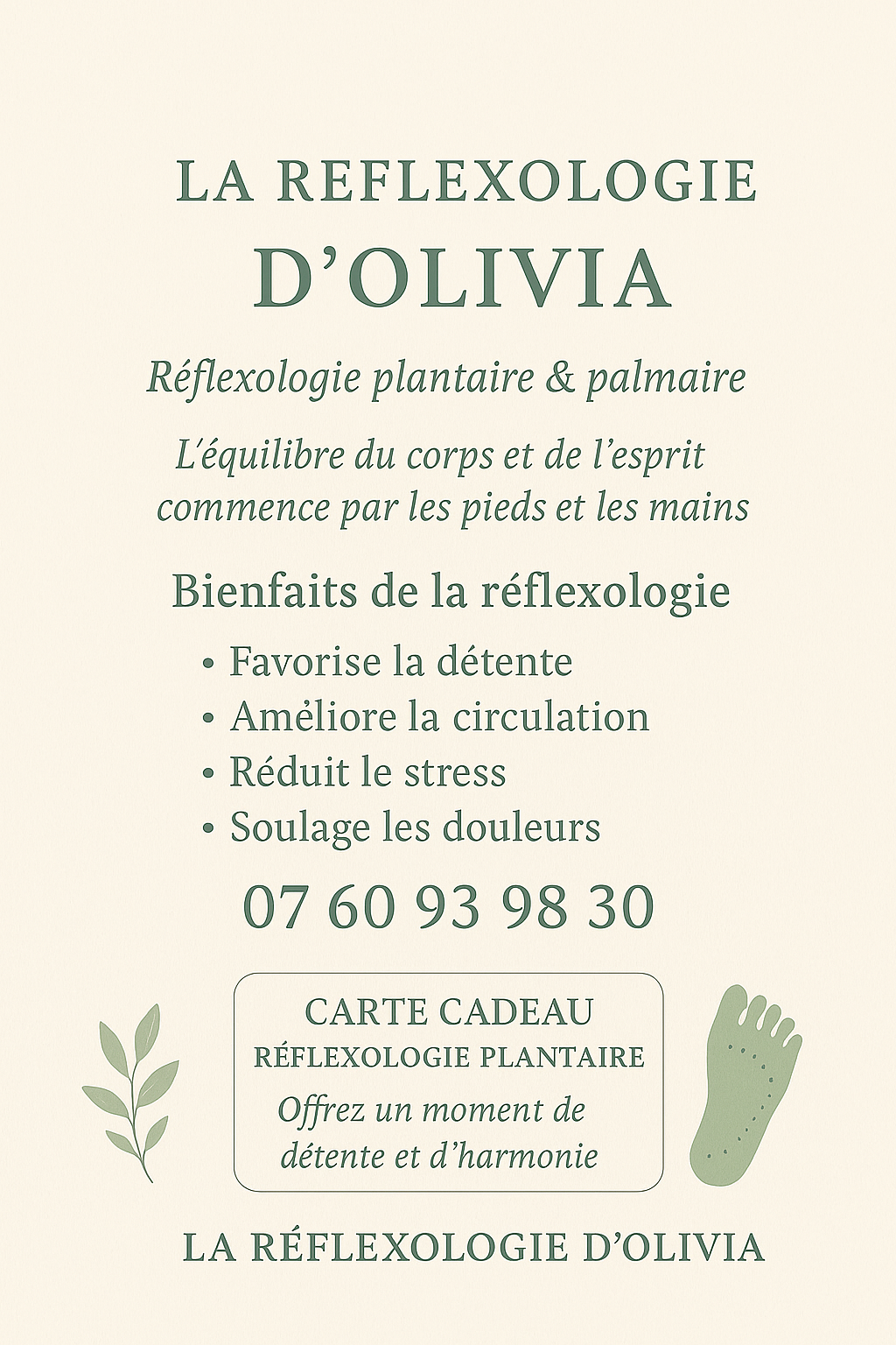 Photo numéro 2 de la galerie de Olivia Messier : Réflexologue à Châtellerault. Prendre RDV