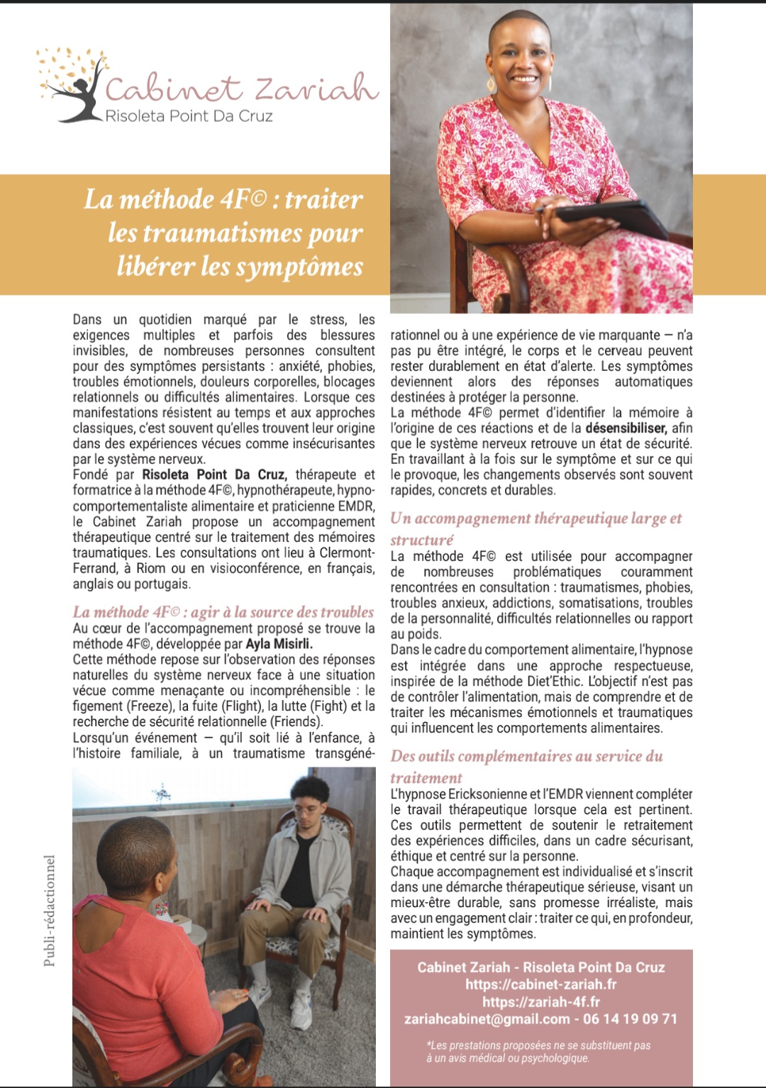 Photo numéro 1 de la galerie de Risoleta Point Da Cruz : Praticien en EMDR à Clermont-Ferrand. Prendre RDV