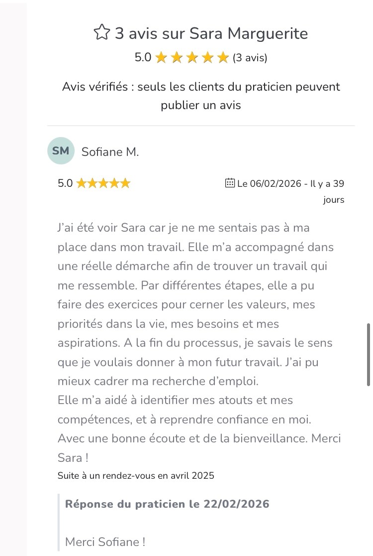 Photo numéro 4 de la galerie de Sara Marguerite : Coach en développement personnel à Châtillon. Prendre RDV