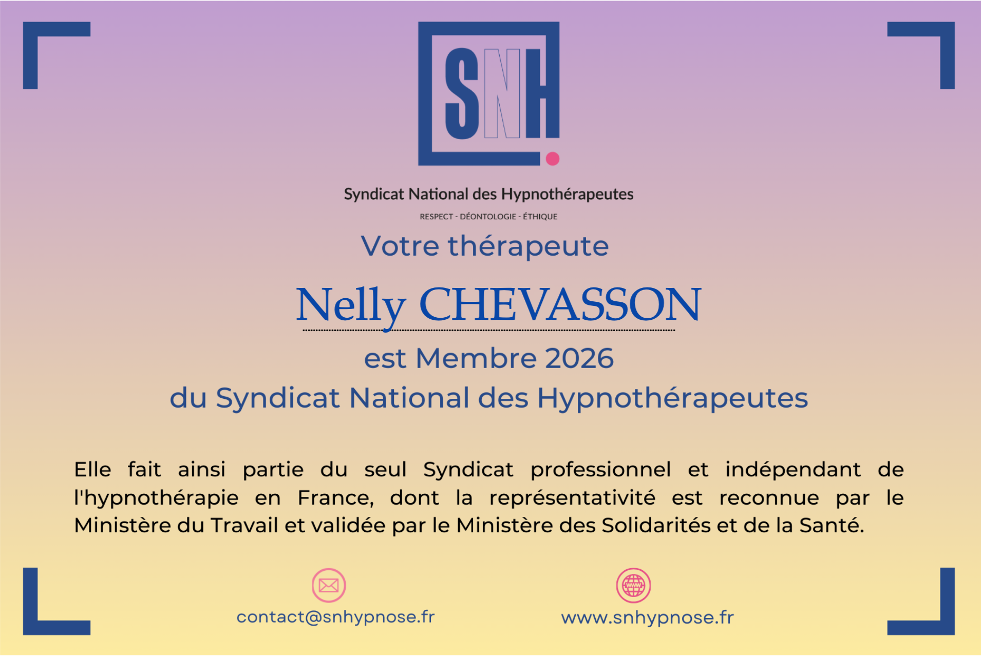 Photo numéro 6 de la galerie de Nelly Chevasson : Hypnothérapeute à Dijon. Prendre RDV