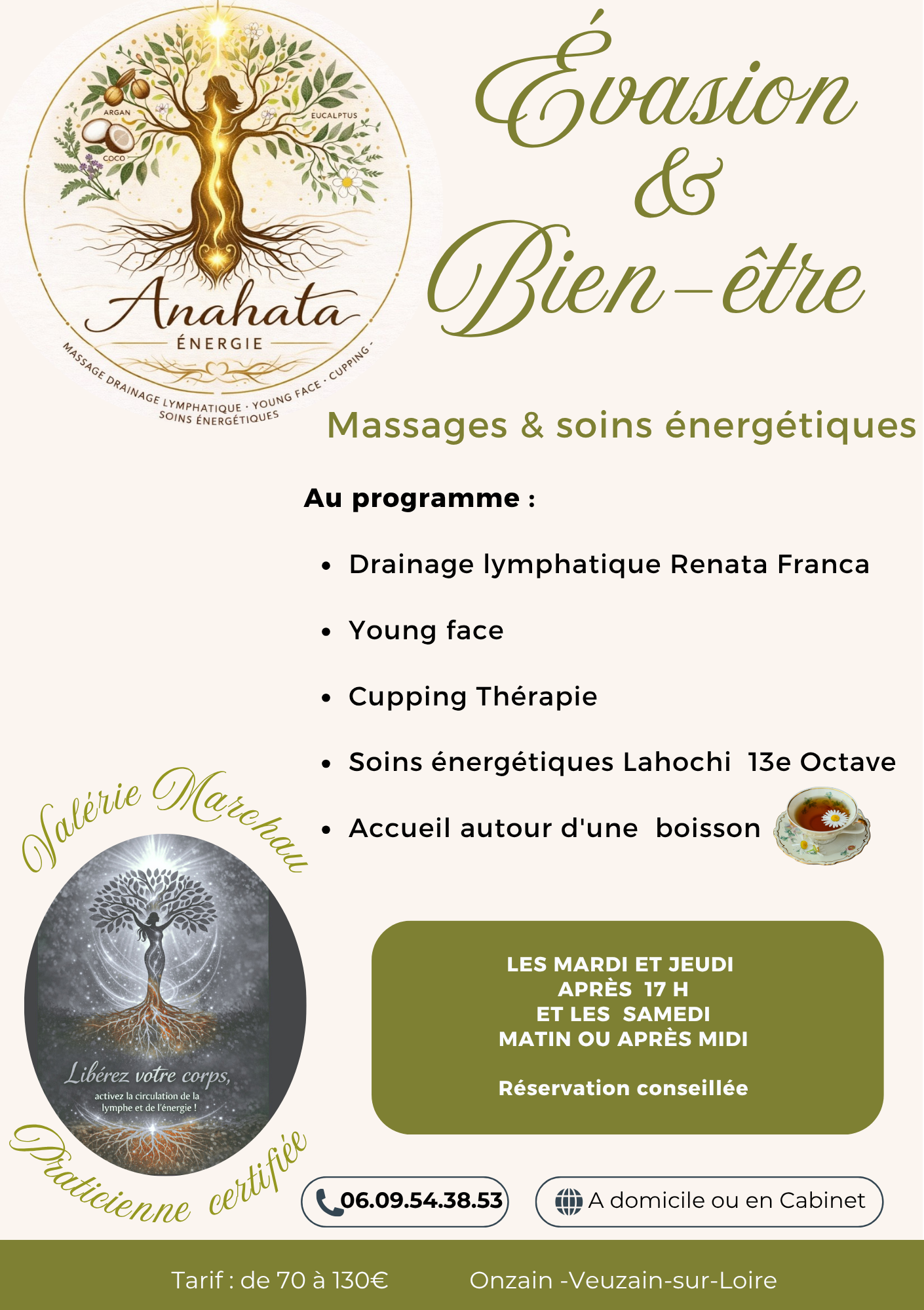 Photo numéro 1 de la galerie de Valérie Marchau : Masseur bien-être à Veuzain-sur-Loire. Prendre RDV