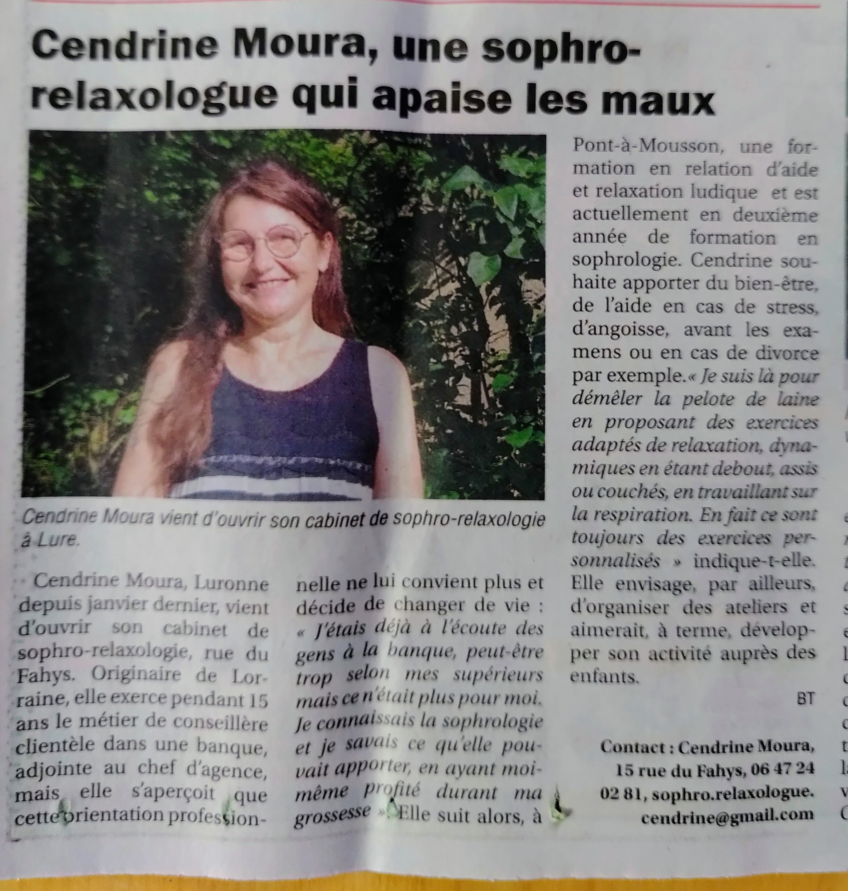 Photo numéro 2 de la galerie de Cendrine Moura Iovleff : . Prendre RDV