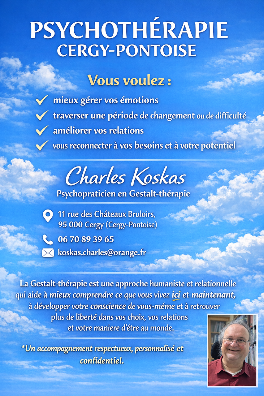 Photo numéro 2 de la galerie de Charles Koskas : Psychopraticien à Cergy. Prendre RDV