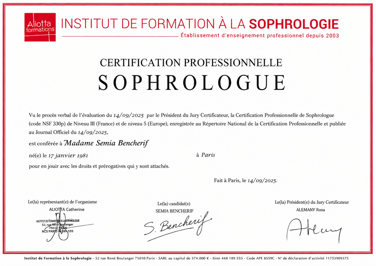 Photo numéro 1 de la galerie de Semia Bencherif : Sophrologue à Boulogne-Billancourt. Prendre RDV