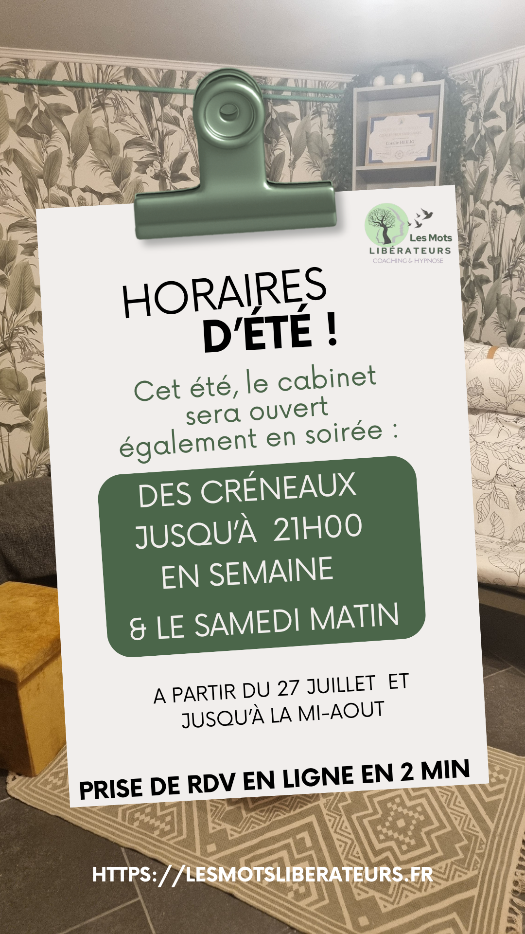 Photo numéro 4 de la galerie de Les Mots Libérateurs Coralie Leibfried : Hypnothérapeute à Hoste. Prendre RDV