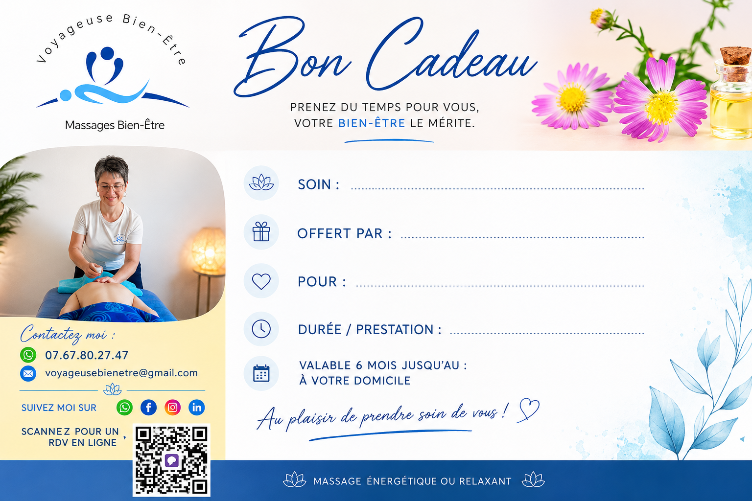Photo numéro 10 de la galerie de Voyageuse Bien-Être Sandrine Guérin : Masseur bien-être à Saint-Brieuc. Prendre RDV