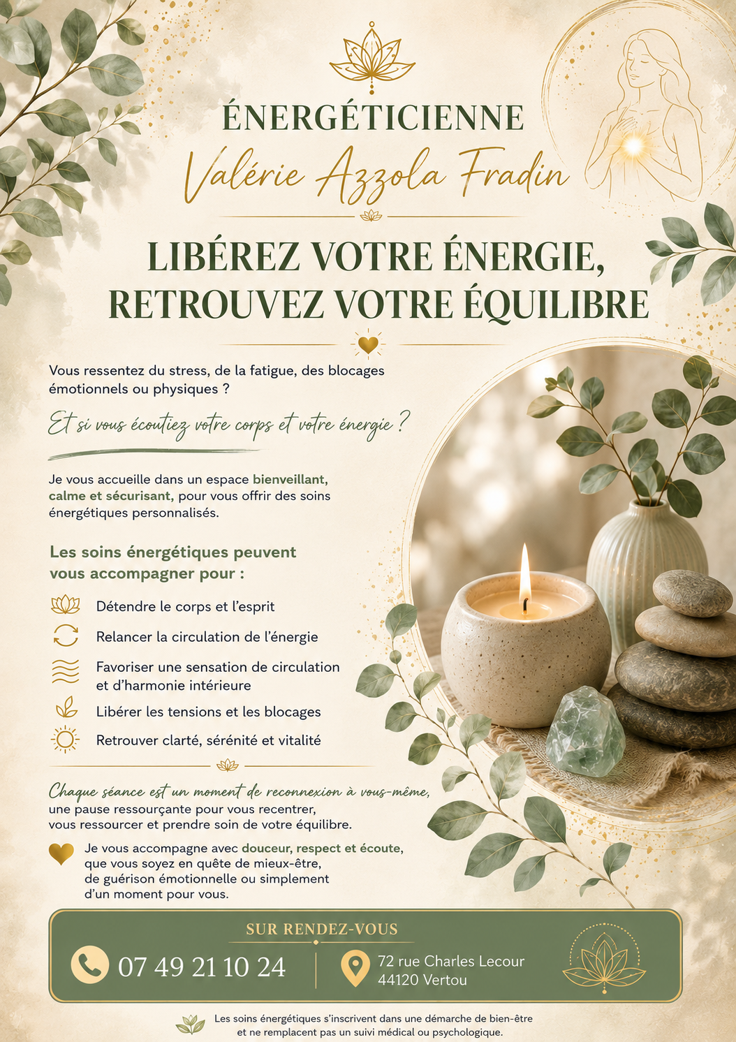 Photo numéro 6 de la galerie de Valerie Azzola Fradin : Thérapeute à Vertou. Prendre RDV