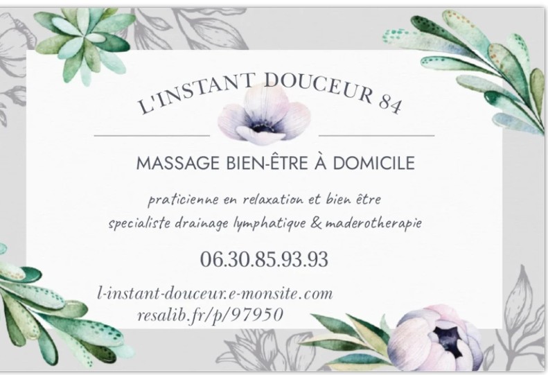 Photo numéro 1 de la galerie de L'instant Douceur : Masseur bien-être à Sorgues. Prendre RDV