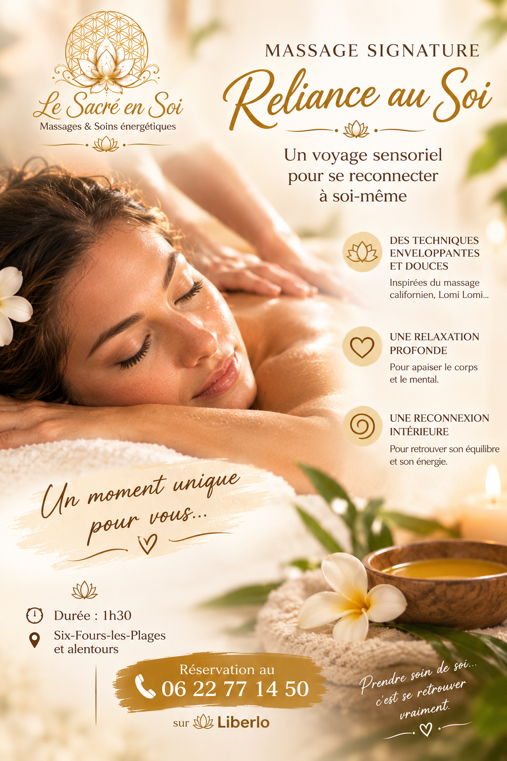 Photo numéro 1 de la galerie de Melinda Herrada : Masseur bien-être à Six-Fours-les-Plages. Prendre RDV
